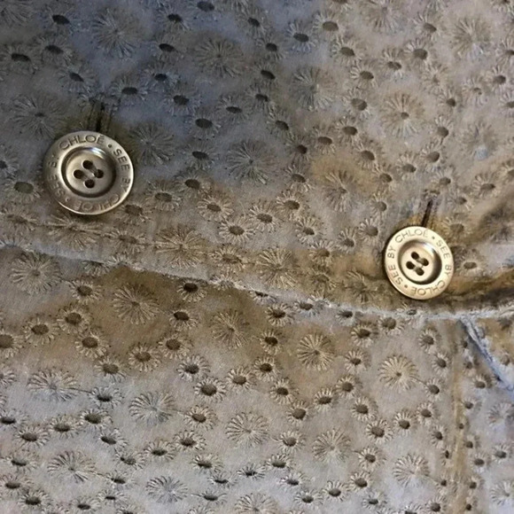 See By Chloe Cotton Black Lace 2 Buttons Jacket/Blazer Size S/M Pockets - Picture 12 of 14